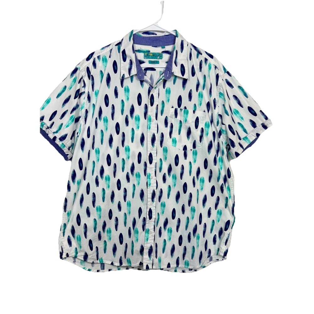 Vintage 90s Joe Marlin Abstract Art Shirt‎ XXL Coastal Grandpa Resortcore